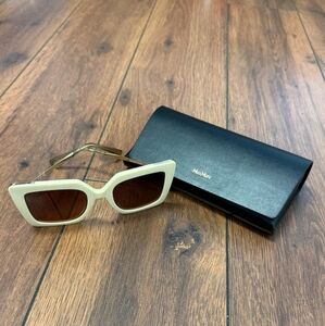 NWT, Max Mara MM0051 Woman's Sunglasses, Ivory / Gradient Brown
